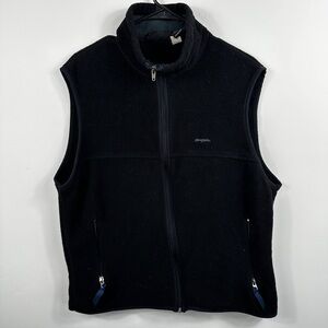 Vintage Men’s 90s Patagonia Synchilla Fleece Vest Black Made USA Full Zip Large